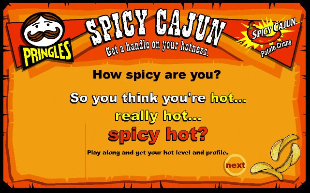 Pringles Spicy Cajun quiz asking how spicy are you